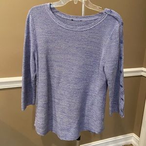 Violet Purple loose fitting tunic sweater 3/4 sleeves, Medium